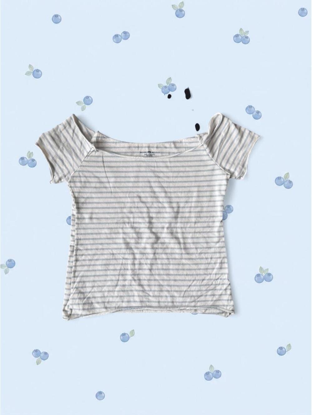 Brandy Melville blue and white striped Bonnie top